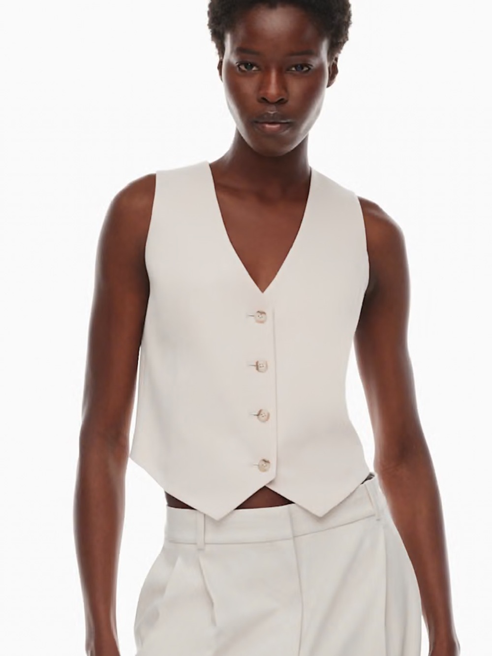 Aritzia Babaton Deniro Vest - Matte Pearl | Size 0